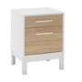 Hanah Home Kmd-1411-Mb-1 Mesilla de Noche Roble y Blanco 45x60x45 cm Tablero de Partículas Melamina